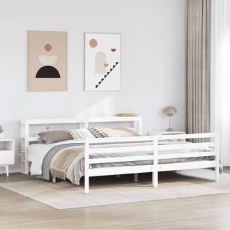 Berkfield Home Bed Frame without Mattress White 180x200 cm Super King Solid Wood Pine