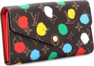 Louis Vuitton Sarah Wallet NM Yayoi Kusama Painted Dots Monogram Canvas small wallets - Bruin