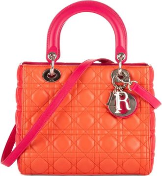 Dior Borsa a mano Lady Dior con motivo Cannage 2000 - Arancione