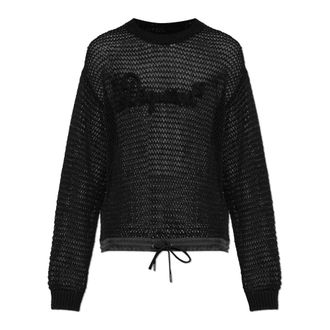 Dsquared2 Round-neck Knitwear, male, Black, Size: 2XL Transparent Sweater
