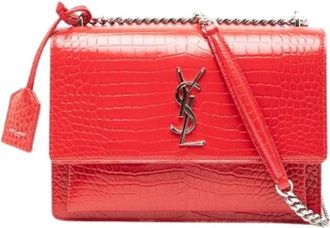 Saint Laurent Pre-owned Crossbody Bag - Dames - Vintage Schoudertas - Rood - ONE Size - Leer - Vintage