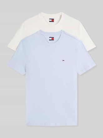 Tommy Jeans Slim Fit T-Shirts aus reiner Baumwolle im 2er-Pack in Hellblau, Gr&ouml;&szlig;e XXL