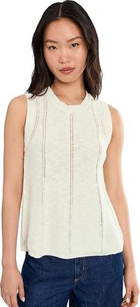 Sanctuary Easy Pointelle Shell Womens Sweater Chalk : LG (US 10-12), Cotton
