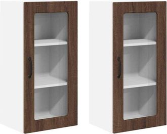 vidaXL Kitchen Cabinet 2 pcs Brown Oak 40 x 31 x 80 cm Engineered Wood vidaXL