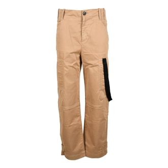 Pinko Straight Trousers, female, Brown, Size: XS Cotton Elastane Pants