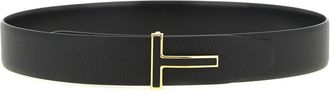 Tom Ford Black T Buckle Reversible Belt