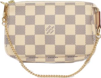 Louis Vuitton White Damier Azur Canvas Pochette Pouch (Pre-Owned)