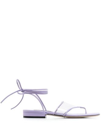 Sergio Rossi Sr Lunettes transparent-strap sandals - women - Kid Leather/Leather/Lambskin/Lambskin/PVC/PVC - 39.5 - Purple