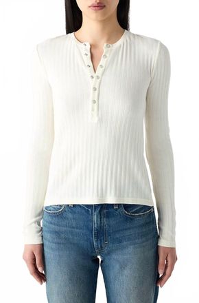 Amo Lottie Long Sleeve Top In Bone