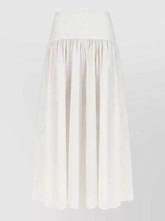 Staud procida gathered midi high waist dress