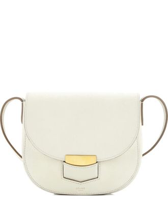 Celine Trotteur Grainy Leather Small crossbody bag - Wit
