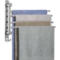 OEM Toallero Mural Giratorio Crezuo De 180&deg; En Acero Inoxidable Sus304 - 4 Brazos - 35 Cm De Longitud - Ahorra Espacio En El Ba&ntilde;o Y La Cocina