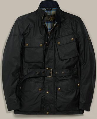 Belstaff Trialmaster Icon Jacket Mens Waxed Cotton Dark Navy Size UK 34