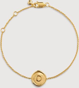 Monica Vinader Gold Initial O Stamp Chain Bracelet