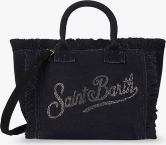 MC2 Saint Barth Borsa a tracolla Colette in canvas con logo strass frontale - MC2 SAINT BARTH - gender_Woman