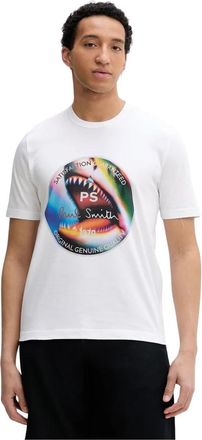 Paul Smith T-shirt met grafische print - Heren - T-shirts - Wit - M - Katoen - Tops