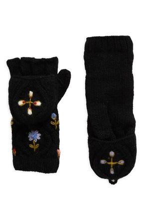 FRENCH KNOT Tilly Hand Knit Convertible Mitten in Black at Nordstrom