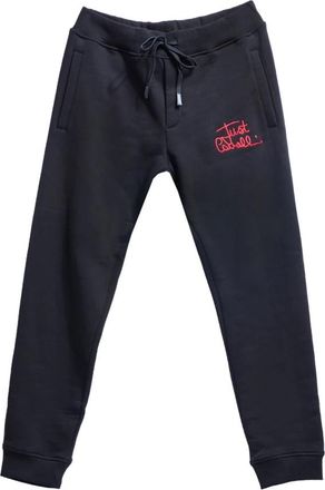 Just Cavalli Pantaloni in Felpa Firma - Heren - Sweatpants - Zwart - XL - Katoen - Broeken