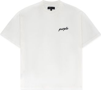 Purple Coconut Milk Oversized Script T-shirt
