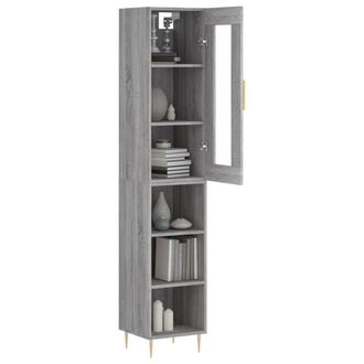 Berkfield Home Highboard Grey Sonoma 34.5x34x180 cm Engineered Wood