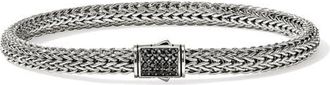 John Hardy Icon Bracelet, Sterling Silver, Pav&eacute;, 5mm in Black Sapphire at Nordstrom, Size X-Large