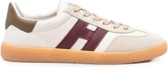 Hogan White Color Block Sneakers