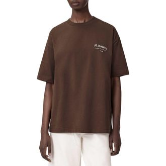 AllSaints Underground Etta Cotton Graphic T-Shirt in Bottle Brown at Nordstrom, Size X-Small