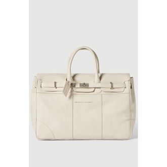 Brunello Cucinelli Grained calfskin country bag in Ivory at Nordstrom