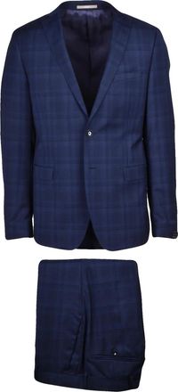 Paoloni Blue Tailored Virgin Wool Suit