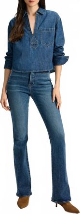 Veronica Beard Khai Denim Top In Bright Blue