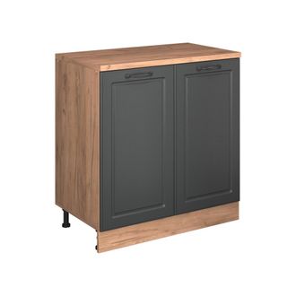 Vicco Armario De Cocina Para Techo Inclinado R-line, Antracita Casa De Campo, 80 Cm Sin Inclinaci&oacute;n Con 2 Puertas, Vicco