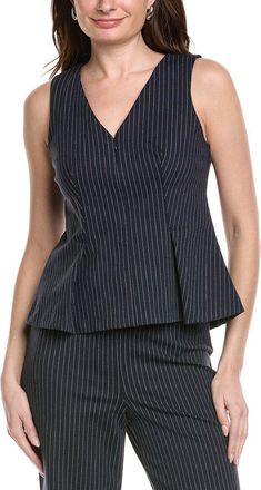 Kenneth Cole Peplum Pinstripe Vest