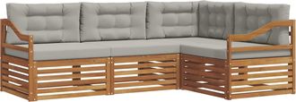 vidaXL Conjunto De Sof&aacute;s De Exterior 4 Uds. Gris Natural Y Claro Vidaxl