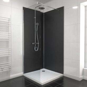 Aurlane Pack De 2 Paneles Murales De Aluminio Negro 90+90x210 Con Perfiles Anodizado Wallit