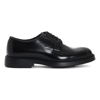 Doucal's Zwarte Geknoopte Derby Schoenen - Heren - Nette schoenen - Zwart - 44 EU - Schoenen