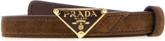 Prada Brown Logo Buckle Belt Belt