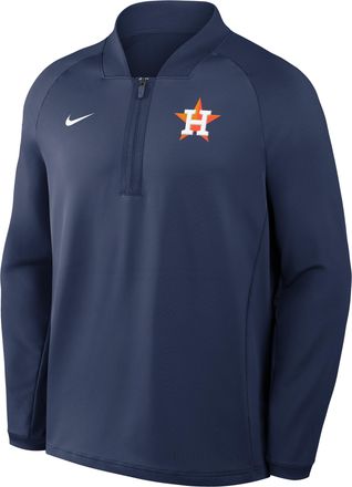 Nike Houston Astros Authentic Collection Nike Mens Dri-FIT MLB 1/2-Zip Long-Sleeve Top in Blue | 04H944BHUS-KRR