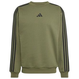 adidas Essentials 3-Stripes Fleece Sweatshirt Pullover f&uuml;r Herren | oliv