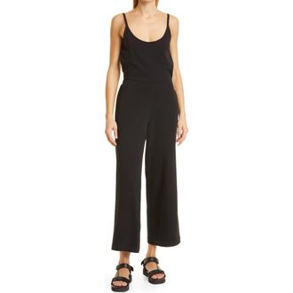 Vince Scoop Neck Cotton Jumpsuit in Black at Nordstrom Rack, Size Large