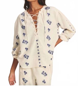 Velvet Womens Winslet Peasant Top In Cream