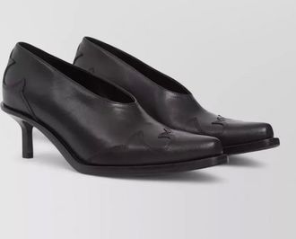 Ann Demeulemeester calf leather western-stitched pumps