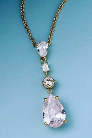 Nadri Runaway Pear Drop Necklace