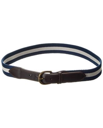 J.McLaughlin J.Mclaughlin Bryant Stripe Canvas & Leather Belt