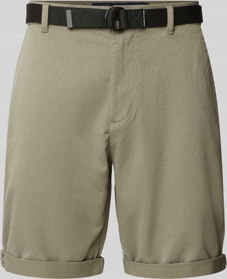 Tom Tailor Denim Regular Fit Chinoshorts mit G&uuml;rtel in Oliv, Gr&ouml;&szlig;e XXL