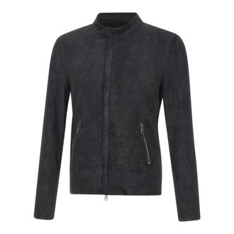 Giorgio Brato Leather Jackets, male, Black, Size: M Stretch Biker Jacket