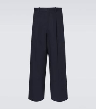 Loewe Pantalones anchos de gabardina de algod&oacute;n