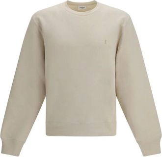 Saint Laurent Hoodies & sweatvesten, Heren, Beige, L, Katoen, Cassandre Sweatshirt