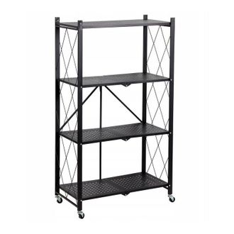 Topeshop Basike - Mueble de almacenaje con ruedas - Aparador - 4 estantes - Mueble plegable