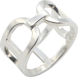 Herm&egrave;s Silver Silver 925 Band Ring (Pre-Owned)