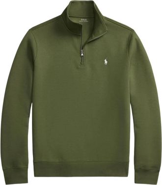 Polo Ralph Lauren Dubbelgebreide pullover met kwart rits - Groen